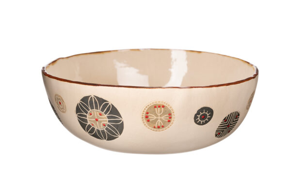 Arhailise tikandiga suur savist kauss