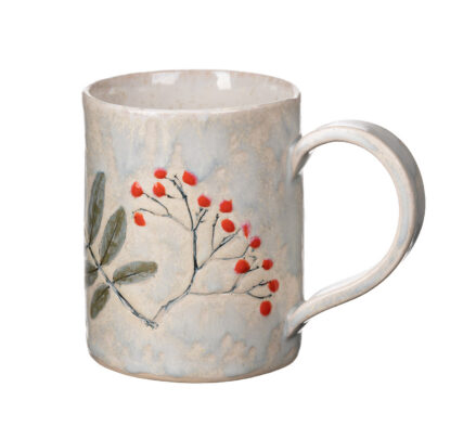 Pihlaka motiiviga suur savist kruus